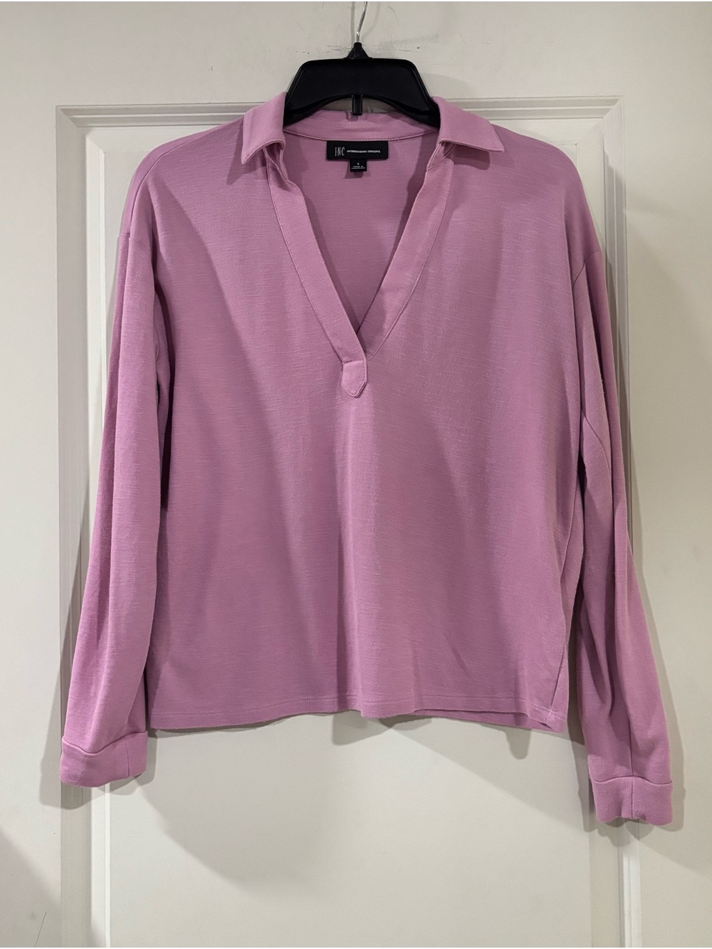 INC International Concepts Dusty Rose Knit Top with Collar